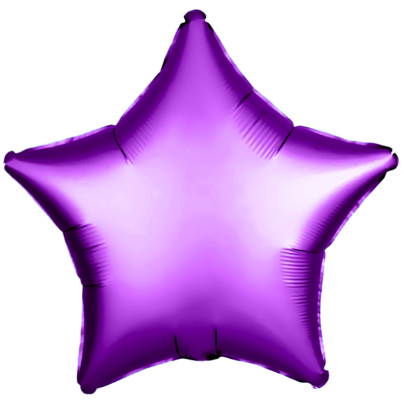 Фольгированная Звезда, Фиолетовый (46 см)